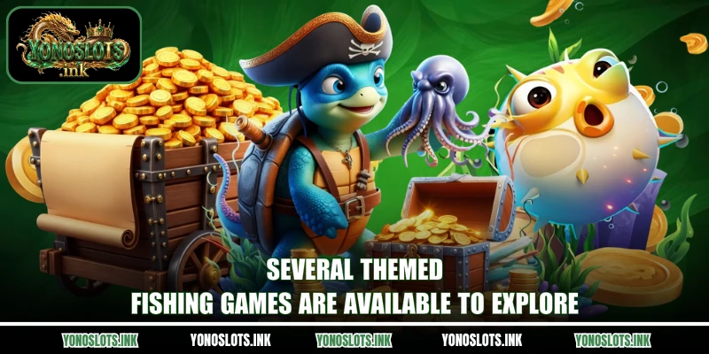 Several themed fishing games are available to explore